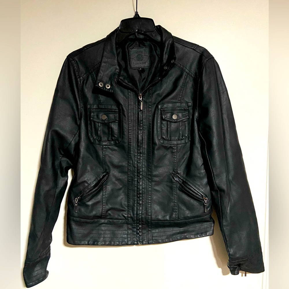 Max Jeans black faux leather jacket